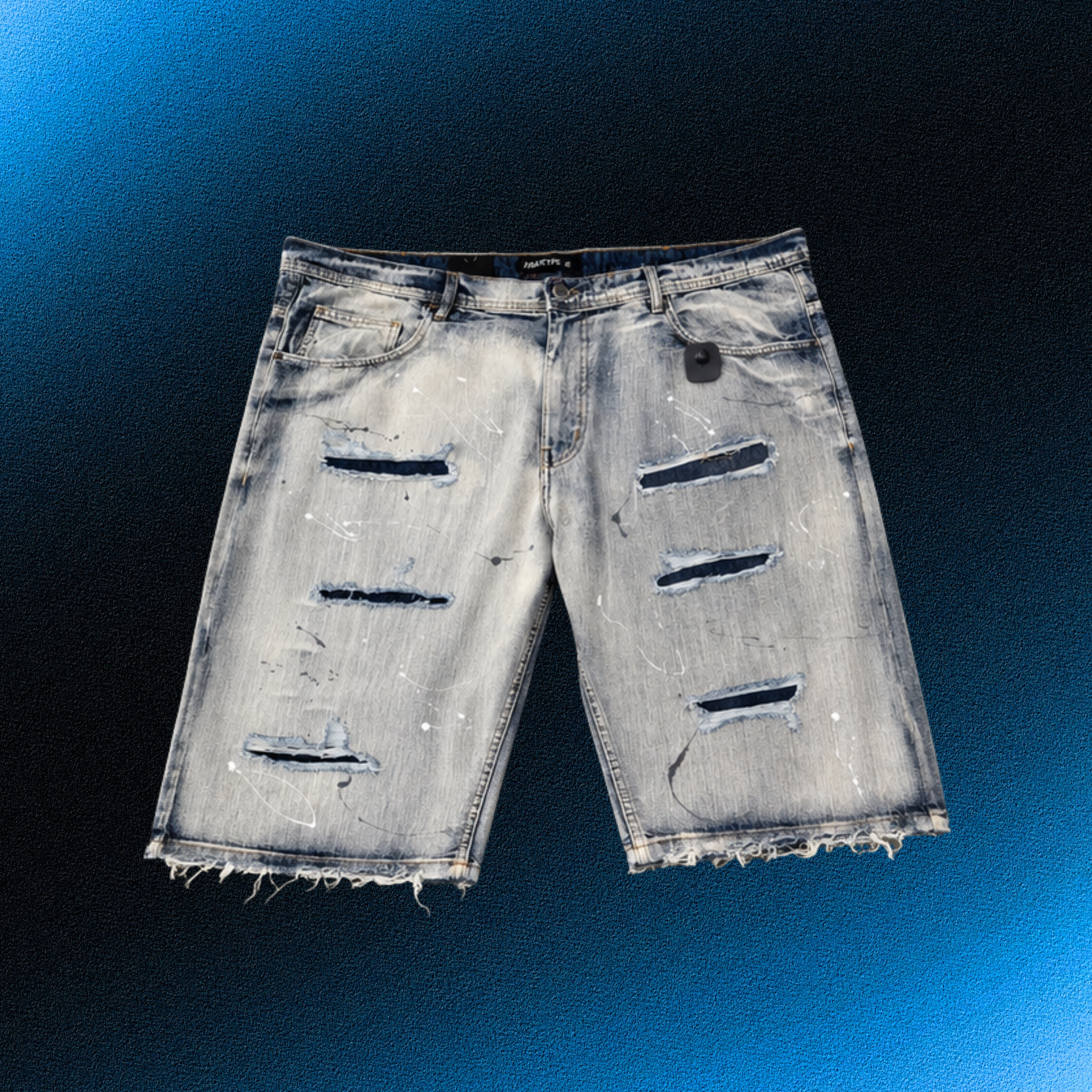 Plus Size Blue Ripped Jean Shorts