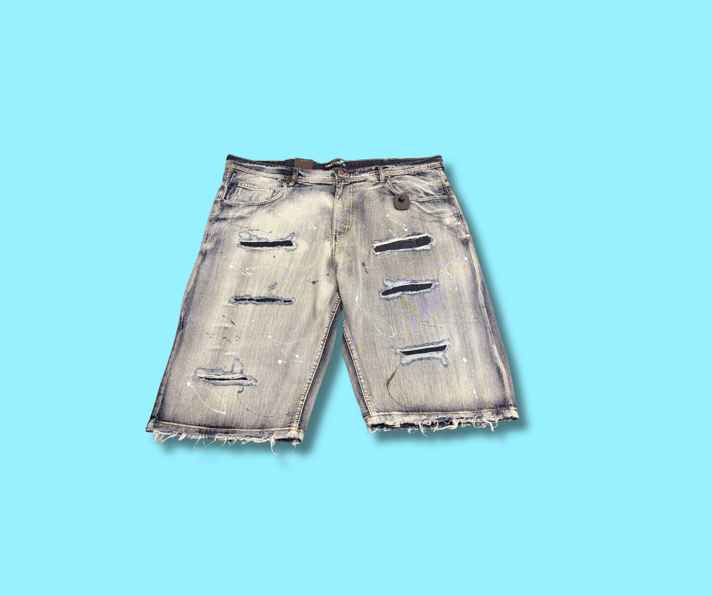 Plus Size Blue Ripped Jean Shorts